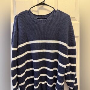 Navy and White Striped women’s Sweater